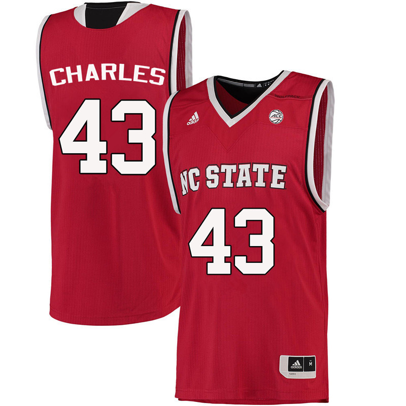 Men NC State Wolfpack #43 Lorenzo Charles College Basketball Jerseys-Red